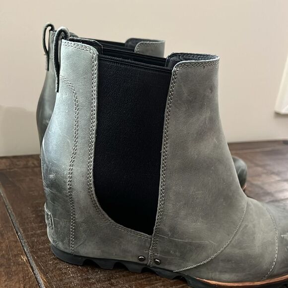 Sorel Wedge Mid Boot Waterproof Dark Gray Fog Size 10 Womens - Picture 9 of 10